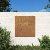 vidaXL Garten-Wanddeko 55x55 cm Cortenstahl Sonne-Design