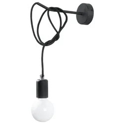Licht-Erlebnisse Wandaußenleuchte BOMBILLA Schwarz Metall Stoff flexibel verstellbar 1x E27 max. 60W LE70471