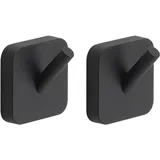 Gedy Tonga Kleiderbügel-Set 2 Stück, Schwarz, matt