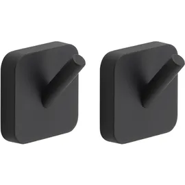Gedy Tonga Kleiderbügel-Set 2 Stück, Schwarz, matt