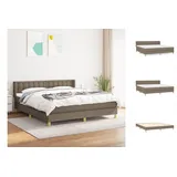 vidaXL Boxspringbett mit Matratze Taupe 160x200 cm Stoff