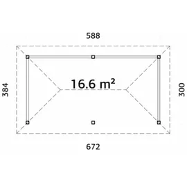 Palmako Bianca 5,88 x 3,19 m Transparent