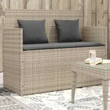 Teenpull – Gartenbank Mit Kissen Hellgrau Poly Rattan