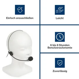 HQ Power Hq-power Tragbarer Sprachverstärker mit Headset und Tragband, 5 W, Schwarz