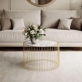 lookway Marbelle Weiß/Gold Metall 60 x 39 x 60 cm