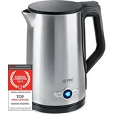 First Austria TZS First Austria Edelstahl Wasserkocher 2200W, 1,7 L, Temperatureinstellung 60-100 Grad, Warmhaltefunktion, Kalkfilter, verdecktes Heizelement, LED Beleuchtungsfarbe