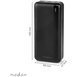 Nedis UPBKPD30000BK Powerbank Lithium Polymer (LiPo) 30000 mAh Schwarz
