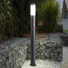 V-Tac Außen Steh Lampe Edelstahl mit Bewegungsmelder IP44 anthrazit