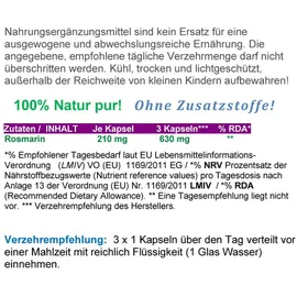 VitalLife Rosmarin Kräuter Kapseln 180 St.