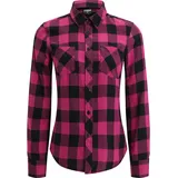 URBAN CLASSICS Hemd Ladies Turnup Checked Flanell Shirt Wildviolet/Black L