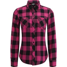 URBAN CLASSICS Hemd Ladies Turnup Checked Flanell Shirt Wildviolet/Black L