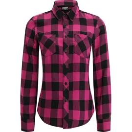 URBAN CLASSICS Hemd Ladies Turnup Checked Flanell Shirt Wildviolet/Black L