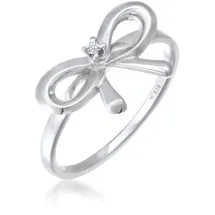 Elli DIAMONDS Ring 925 Sterling Silber Schleife, Verlobungsring in Weiß | Gr.: 52