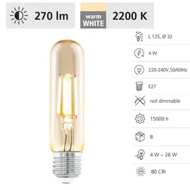 EGLO LED-Lampe Retro Birne E27 4 W warmweiß 270 lm 1 St.