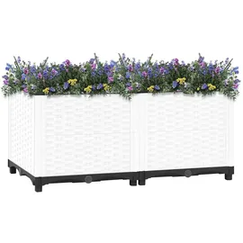 furnicato Hochbeet 80 x 40 x 38 cm Weiß