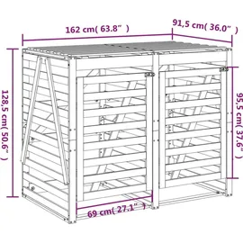 vidaXL Mülltonnenbox für 2 Tonnen 120 x 80 x 110 cm braun