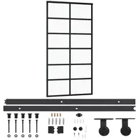 vidaXL Schiebetür mit Beschlag ESG-Glas & Aluminium 102x205 cm