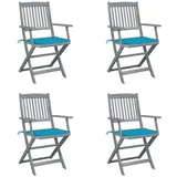 vidaXL Klappbare Gartenstühle 4 Stk. mit Sitzkissen Massivholz Akazie