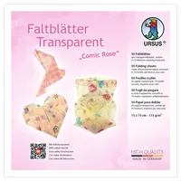 Ludwig Bähr Faltblätter Transparent Comic Rose Bastelpapier 15 x 15 cm 50 Blatt