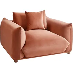 Sessel LUVOS Samtstoff Goldbraun
