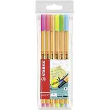 Stabilo point 88 NEON Fineliner - - 6er Pack - Neonfarben