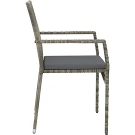 vidaXL Polyrattan Gartenstühle 59 x 53 x 88 cm grau 4 St. inkl. Kissen 319884
