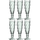 LEONARDO Brindisi Sekt-Gläser 6er Set, spülmaschinenfeste Prosecco-Kelche, Champagner-Glas mit Facettenschliff, Kelchgläser grün, 140 ml, 021608