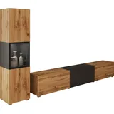 INOSIGN Wohnwand »BERLIN I, Vitrine Türschlag links/rechts wechselbar« Komplett-Set, 2 Stk. tlg., schwarz