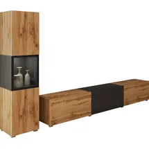 INOSIGN Wohnwand »BERLIN I, Vitrine Türschlag links/rechts wechselbar« Komplett-Set, 2 Stk. tlg., schwarz