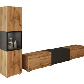 INOSIGN Wohnwand »BERLIN I, Vitrine Türschlag links/rechts wechselbar« Komplett-Set, 2 Stk. tlg., schwarz