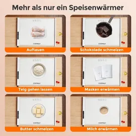 Goplus Warmhalteplatte elektrisch, für Lebensmittel, Speisewärmer Silikon mit automatischer Abschaltung, Heizmatte, Heizplatte - Weiß