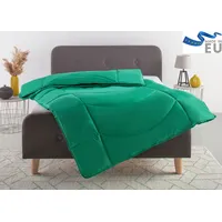 OTTO home Microfaserbettdecke Microlux, Bettdecke 135x200 cm und Übergrößen bis 240x220cm, Füllung: Feuchtigkeitsregulierende 3D Klimafaser (Polyester), Bezug: Microfaser-Feinbatist, fest versteppter Bezug - keine Bettwäsche nötig, Sommer, Winter grün 135