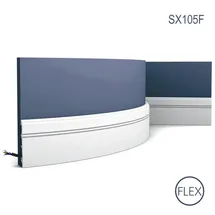 Orac DECOR SX105F LUXXUS Flexible Sockel-Leiste Fußleiste Kabel-Boden-Profil 2 m 200 cm x 10,8 cm x 1,3 cm Weiß