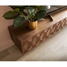 DeLife Lowboard Fevo 200 cm Akazie Braun 4 Türen schwebend, Fernsehtische