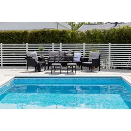 VCM Knock Dining-Loungeset 6-tlg. grau/schwarz