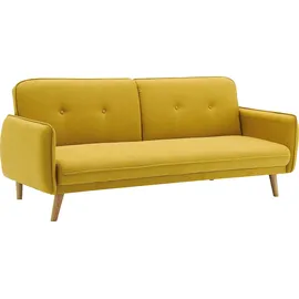 SalesFever Sofa 3-Sitzer - Strukturstoff fein gelb 368640