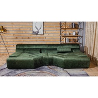 KAWOLA Big-Sofa TARA, Sofa Velvet Vintage versch. Farben grün