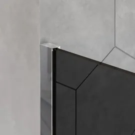 Bernstein Duschabtrennung Walk-In Nano Echtglas 10mm graues Glas 100cm