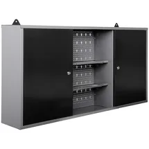 Ondis24 Hängeschrank Metall 120 cm x 60 cm x 20 cm grau/schwarz 2-türig abschließbar