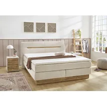 Jockenhöfer Boxspringbett JOCKENHÖFER GRUPPE "Nika erhältlich in der Größe 180x200cm", grau (beige 444, 17), B:197cm L:219cm, Bezug Bett: Microfaser (100% Polyester);Topper und Matratzenspiegel: 100% Polyester, Komplettbetten, Boxspringbett, mit Bettkasten,