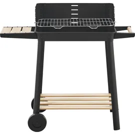 casa.pro Holzkohlegrill Ari 78 x 86 x 30 cm Schwarz/Holz