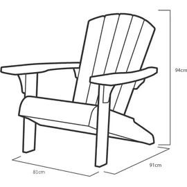 KETER Troy Gartensessel 81 x 80 x 96,5 cm weiß