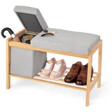 Domopak Living Bambus Schuhbank mit Staufach, 70,5 x 36 x 48 cm