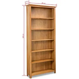 vidaXL Bücherregal 6 Fächer 80 x 22,5 x 180 cm Braun