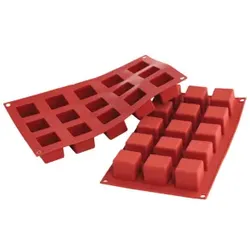 SCHNEIDER Silikon-Backform, Kubus, rot, Hochwertiges und lebensmittelechtes Silikon mit Antihaftwirkung, Maße: 35 x 35 x 35 mm