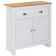 Wohnling Kommode / weiß, mit 2 Türen und 2 Schubladen, 79 x 81 x 34,5cm
