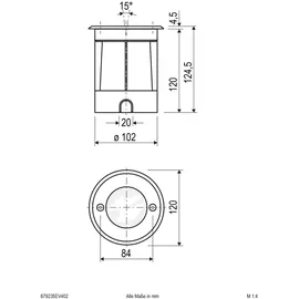 EVN Bodeneinbauleuchte 1 GU10 Aluminium/Edelstahl/Glas/Kunststoff