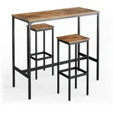 Vicco Bartisch-Set Fyrk, 120 x 50 cm mit 2 Barhockern