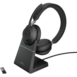 JABRA Evolve2 65 USB-A MS Teams Stereo schwarz mit Ladestation