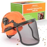SECURA Premium Forsthelm mit Visier und Gehörschutz | Schutzhelm Kettensäge | Forstschutzhelm Sicherheitshelm EN 397